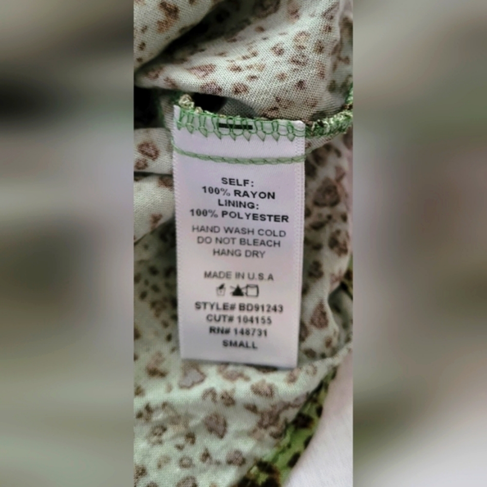 NWT! Posh Spring Boho Animal Print Puff Sleeve Babydoll Womens Mini Dress Small - Picture 4 of 14